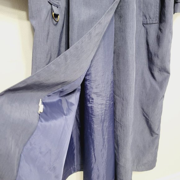 Luba Vintage Purple Double Breasted Trench Coat Jacket Pockets Retro Padded 20.5 - Picture 6 of 13